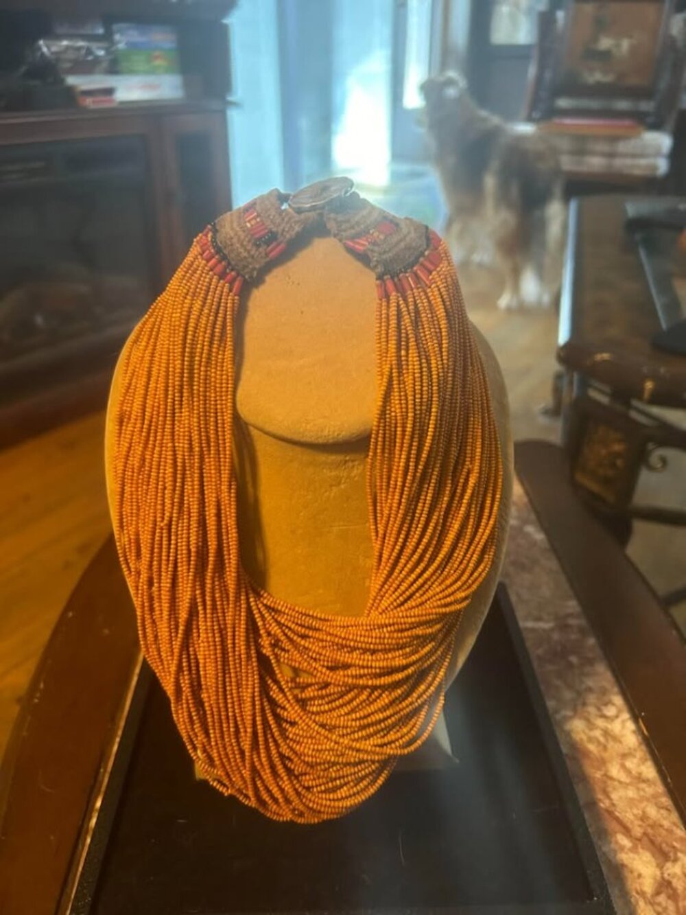 Vintage Konyak Naga multi-strand bead necklace, Tribal jewelry